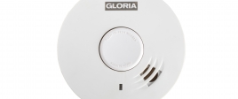 Weißer Rauchmelder der Firma GLORIA, Modell R-10